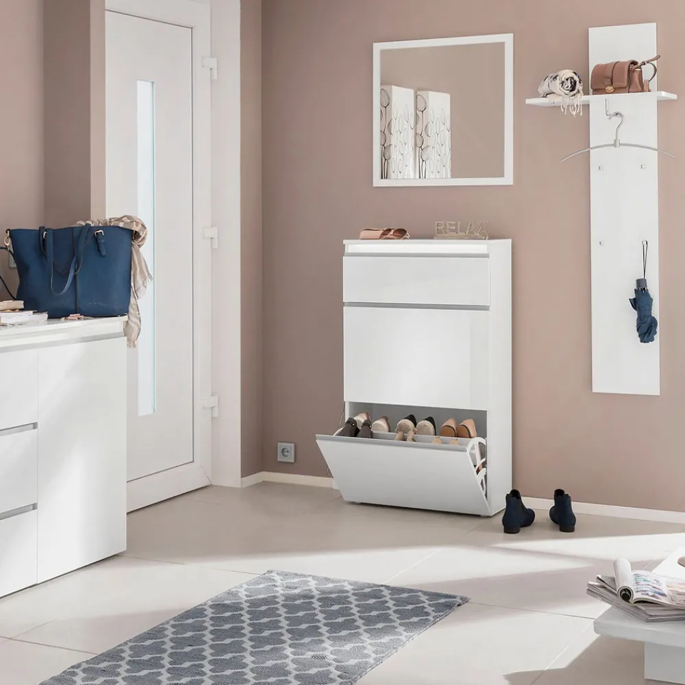 Viadurini Living Schuhschrank-Schuhschrank Weiß oder Anthrazit 3 Türen Nachhaltiges Holzdesign - Emanuelito