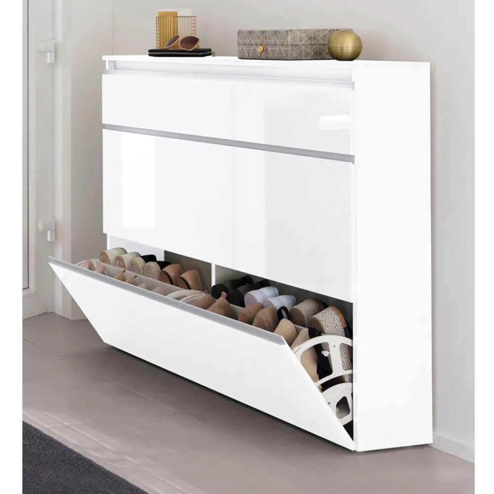 Viadurini Living Schuhschrank-Schuhschrank Weiß oder Anthrazit 3 Türen Nachhaltiges Holzdesign - Emanuelito