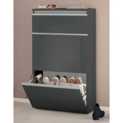 Viadurini Living Schuhschrank-Schuhschrank Weiß oder Anthrazit 3 Türen Nachhaltiges Holzdesign - Emanuelito