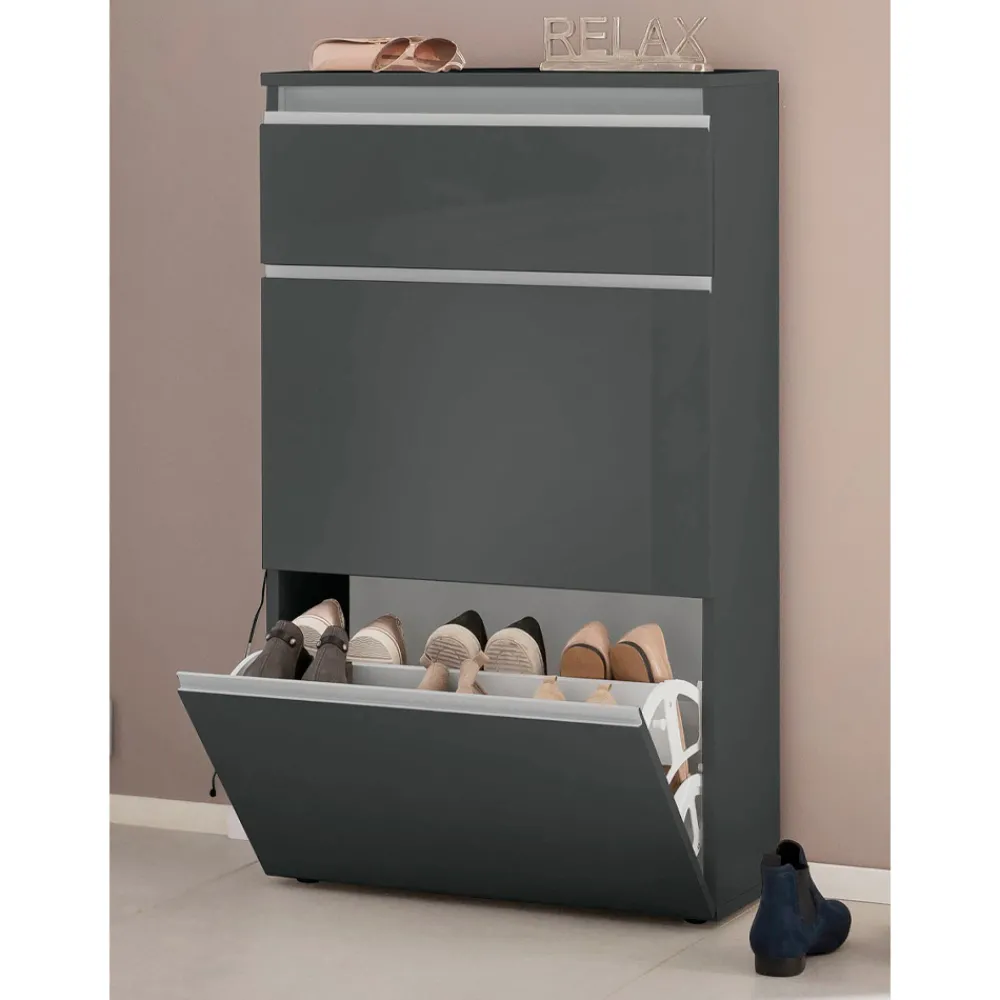 Viadurini Living Schuhschrank-Schuhschrank Weiß oder Anthrazit 3 Türen Nachhaltiges Holzdesign - Emanuelito