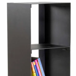 Viadurini Fire Design Kaminholzständer Aus Eisen Und Stahl-Schwarzer moderner Holzhalter mit Regalen Made in Italy - Cauro1