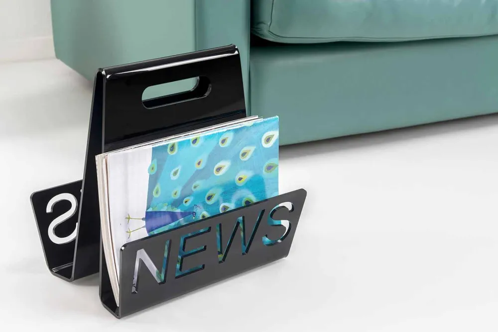 Viadurini Living Zeitungsständer-Schwarzer oder transparenter Plexiglas Design Zeitungsständer Made in Italy - Omar