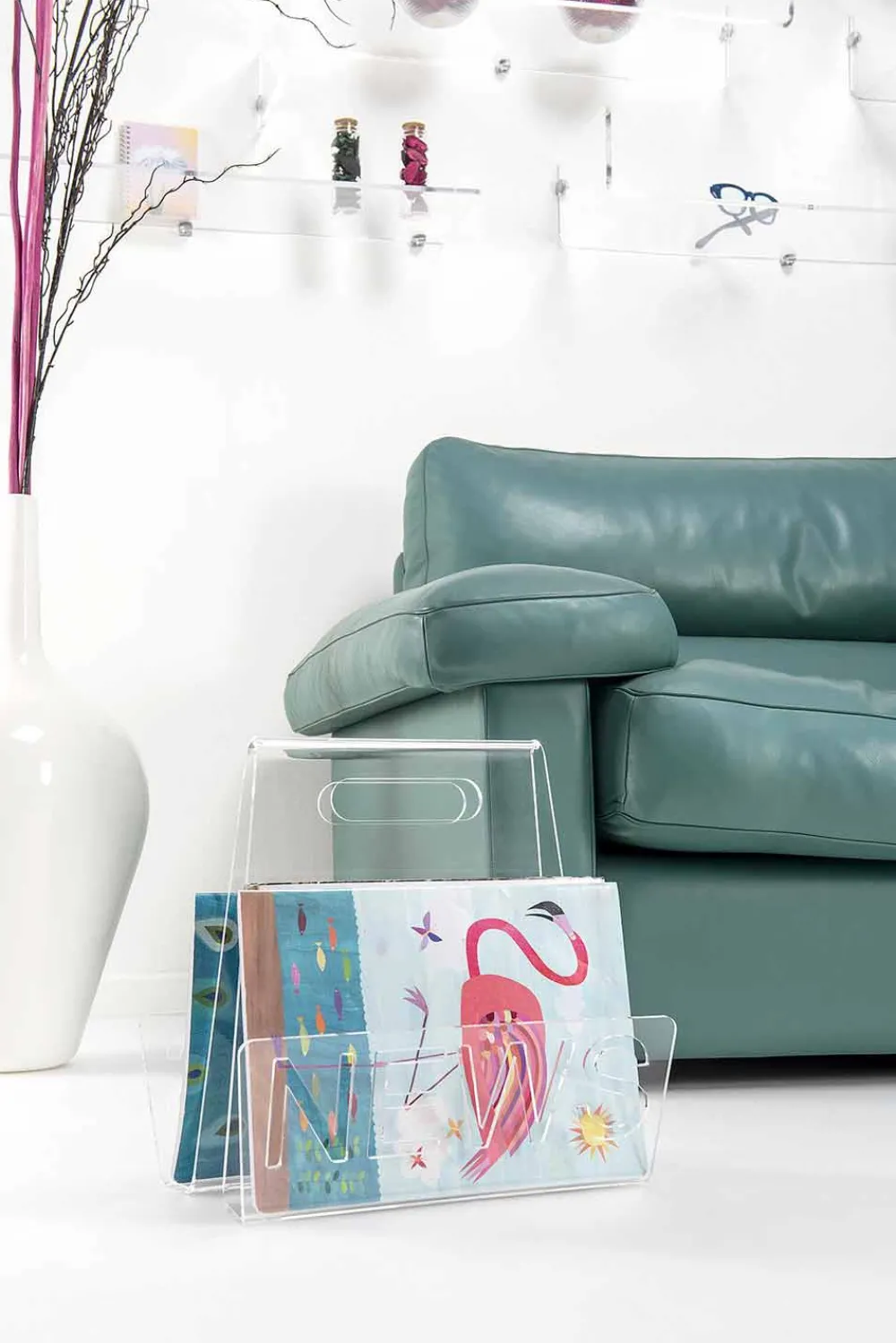 Viadurini Living Zeitungsständer-Schwarzer oder transparenter Plexiglas Design Zeitungsständer Made in Italy - Omar