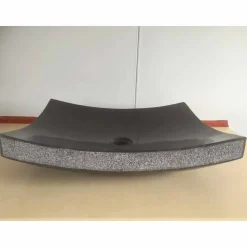 Viadurini Bathroom Steinwaschbecken-Schwarzes Aufsatzwaschbecken für Badezimmer aus Love-Naturstein, Einzelstück