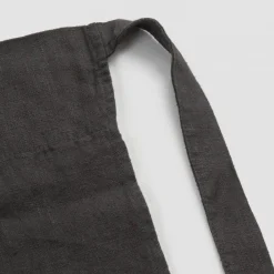 Viadurini Textile Küchen Schürzen-Schwarzes Leinen Küchenschürze mit Kristallen Niedriges Modell mit Tasche - Klicken