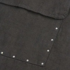 Viadurini Textile Küchen Schürzen-Schwarzes Leinen Küchenschürze mit Kristallen Niedriges Modell mit Tasche - Klicken