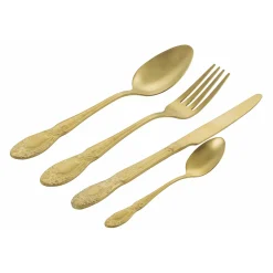 Viadurini Kitchen Besteck Set-Schwarzes oder goldenes Besteckset aus satiniertem Stahl, 24-teilig - Fantasy