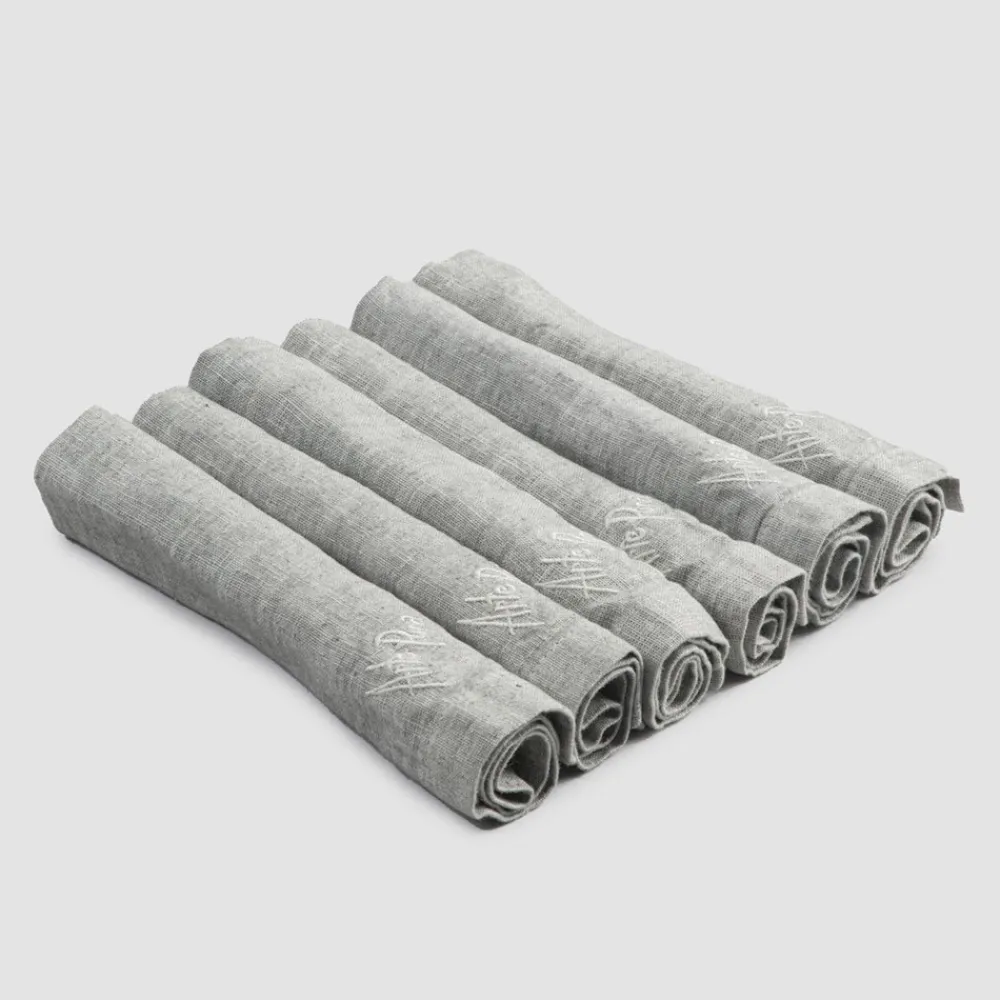 Viadurini Textile Servietten-Schwere Leinenservietten und gefaltete Kante, verschiedene Farben 6 Stück - Onestini