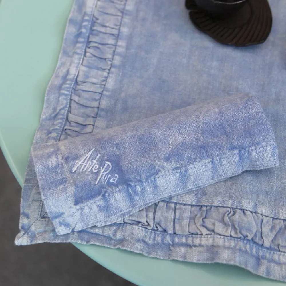 Viadurini Textile Servietten-Schwere Leinenservietten und gefaltete Kante, verschiedene Farben 6 Stück - Onestini