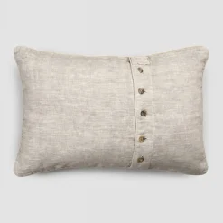 Viadurini Textile Kissenbezüge-Schwerer Leinen Kissenbezug mit Agoya und Paspelknöpfen Dekoration - Mittelmeer