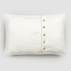 Viadurini Textile Kissenbezüge-Schwerer Leinen Kissenbezug mit Agoya und Paspelknöpfen Dekoration - Mittelmeer