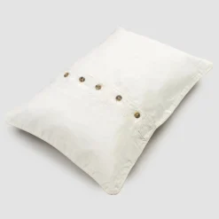 Viadurini Textile Kissenbezüge-Schwerer Leinen Kissenbezug mit Agoya und Paspelknöpfen Dekoration - Mittelmeer