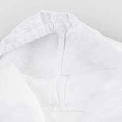 Viadurini Textile Bademäntel-Schwerer weißer Bademantel aus Leinen mit italienischer Luxushaube - Palace