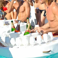 Trona Gartenideen-Schwimmende Poolbar mit 17 Trinkbecher und Eiswürfelbehälter