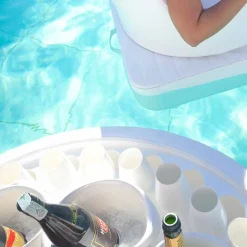 Trona Gartenideen-Schwimmende Poolbar mit 17 Trinkbecher und Eiswürfelbehälter