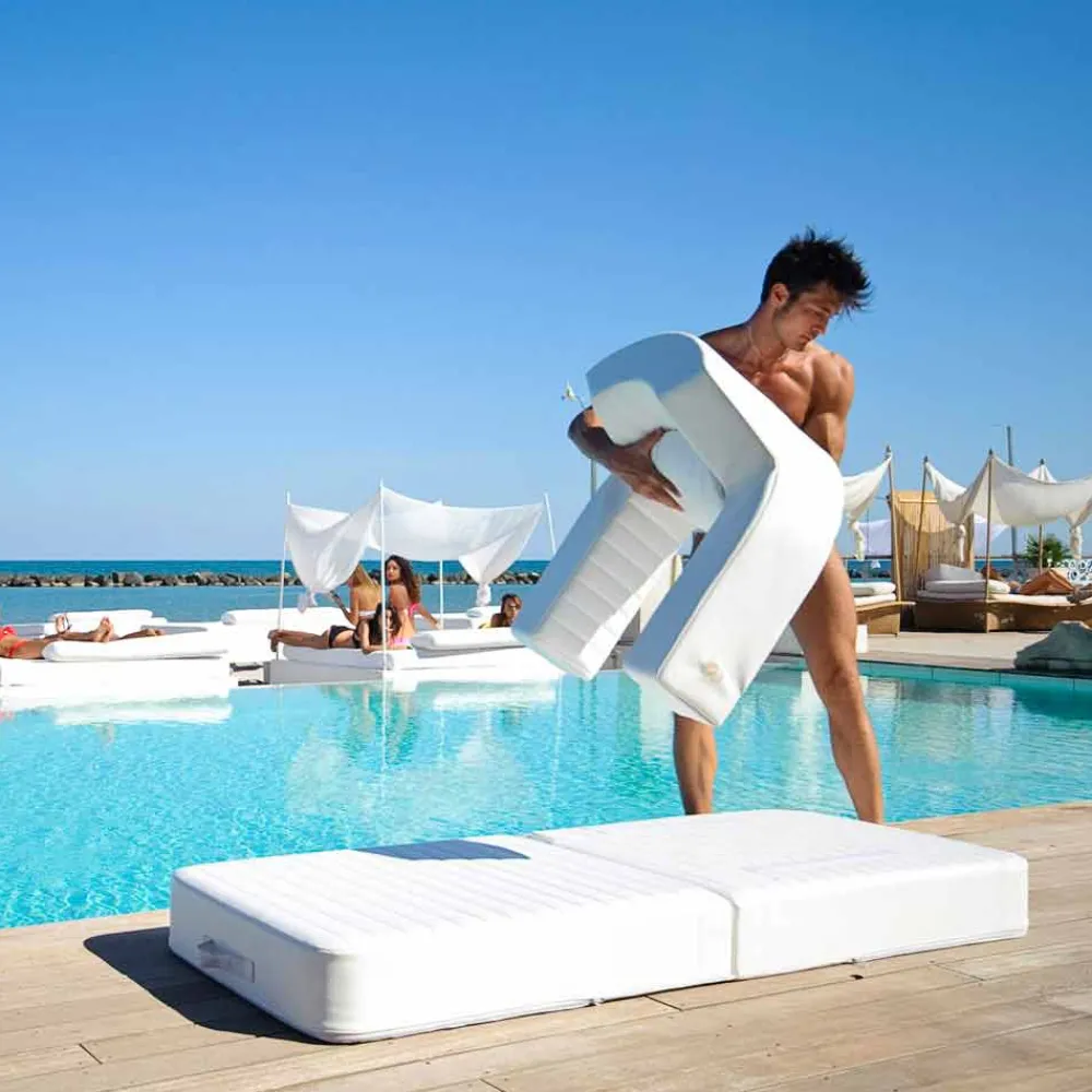 Trona Stoffsessel-Schwimmendes Design Loungesofa weiß Sit in Pool Model Luxury