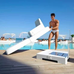 Trona Stoffsessel-Schwimmendes Design Loungesofa weiß Sit in Pool Model