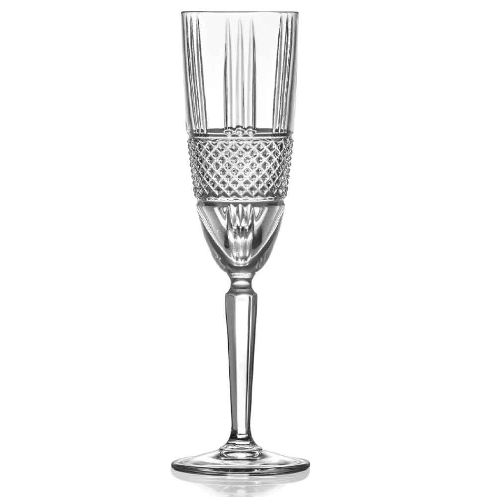 Viadurini Kitchen Italienisches Kristallgeschirr-Sektflötenkelch-Set im Öko-Kristall-Dekor 12-teilig - Lively