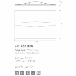 Selene Venezia Moderne Wandleuchten-Selene Art&Light Wandleuchter mit texturiertenen Schaltbretten140xH75