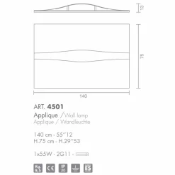 Selene Venezia Moderne Wandleuchten-Selene Art&Light Wandleuchter mit texturiertenen Schaltbretten140xH75