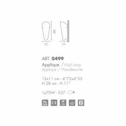 Selene Venezia Moderne Wandleuchten-Selene Bloom handgemachter Wandleuchter aus Glas, 12x11 H 28 cm, Italy