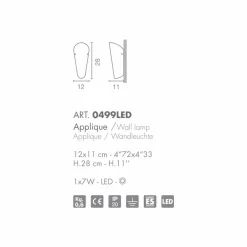 Selene Venezia Moderne Wandleuchten-Selene Bloom handgemachter Wandleuchter aus Glas, 12x11 H 28 cm, Italy