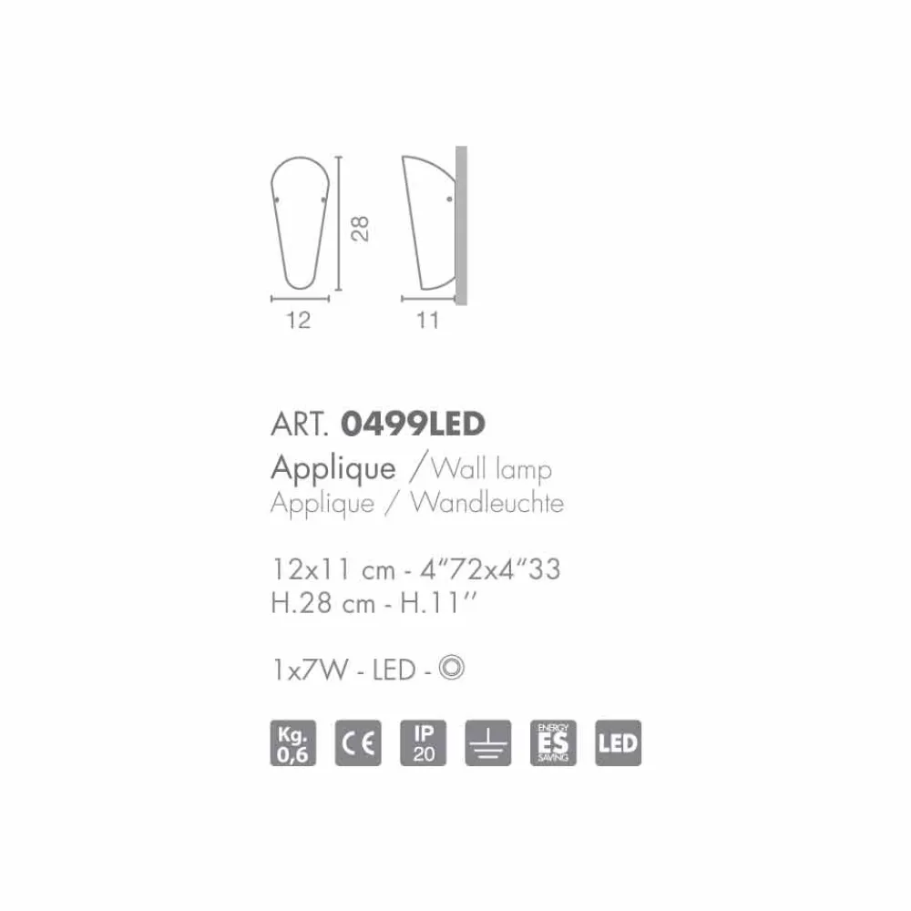 Selene Venezia Moderne Wandleuchten-Selene Bloom handgemachter Wandleuchter aus Glas, 12x11 H 28 cm, Italy