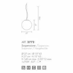 Selene Venezia Murano Lampen-Selene Domino handgemachte Hängelampe, geblasenes Glas Ø27 H 27/140cm