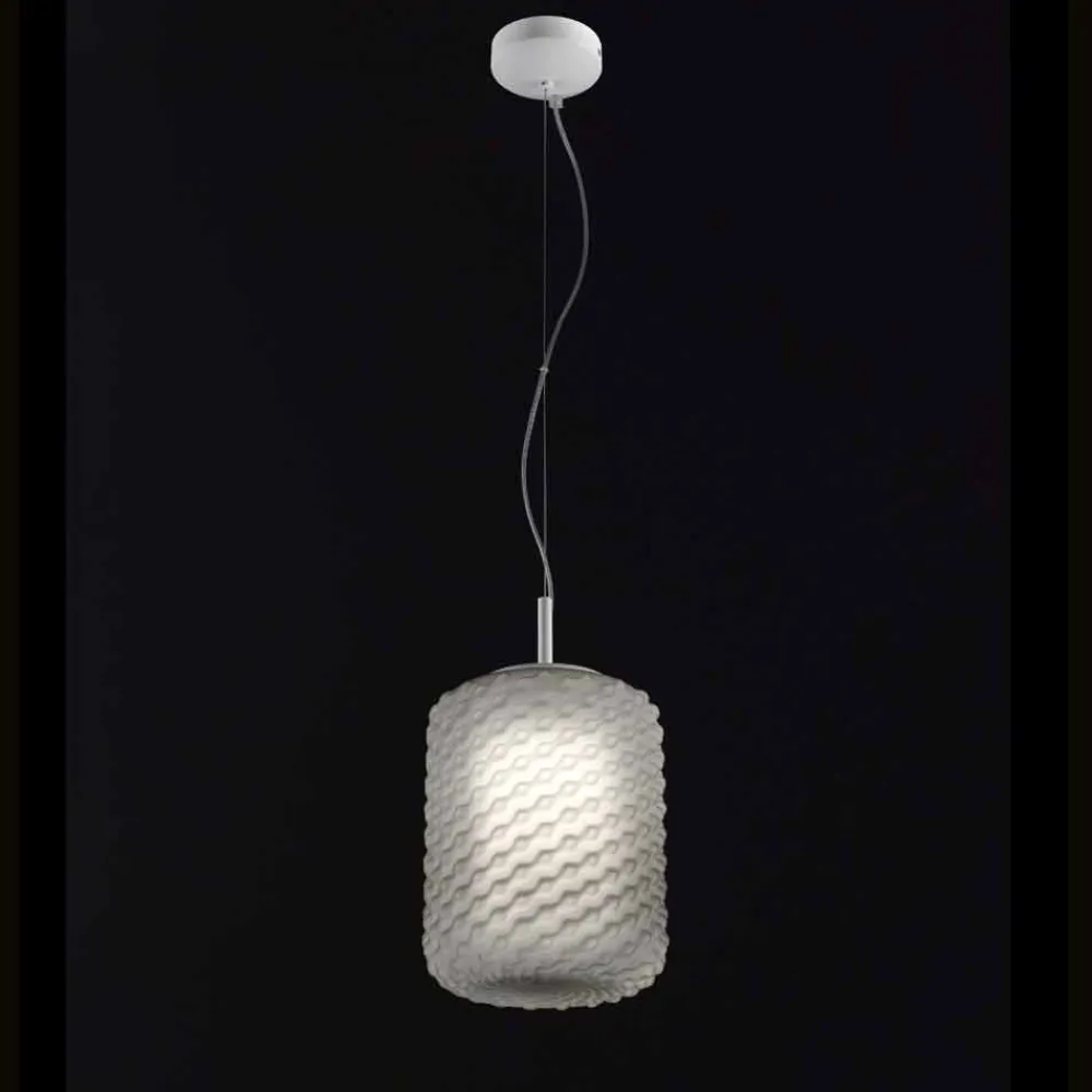 Selene Venezia Murano Lampen-Selene Domino Hängelampe aus geblasenem Glas, Ø21 H 27/140 cm