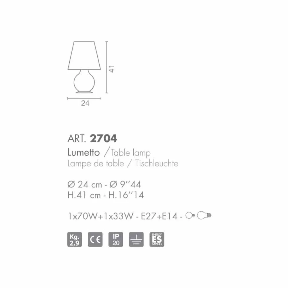 Selene Venezia Murano Lampen-Selene Forever Lämpchen Ø24 H41cm geblasenes weißes Glas made in Italy