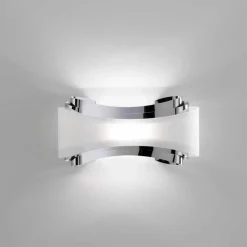 Selene Venezia Moderne Wandleuchten-Selene Ionica Wanleuchter aus Stahl und Glas,32x10H16cm, made in Italy