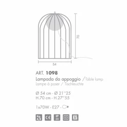 Selene Venezia Murano Lampen-Selene Kluvì Tischlampe aus geblasenem Glas, Design Ø54 H 70cm