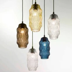 Selene Venezia Murano Lampen-Selene Origami Hängelampe aus geblasenem Glas Ø16 H 30/140cm