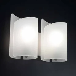 Selene Venezia Moderne Wandleuchten-Selene Papiro Wandleuchter aus satiniertem Kristall 34x14 H25cm, Italy