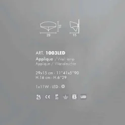 Selene Venezia Moderne Wandleuchten-Selene Scudo Wandleuchte, galvanisch, modernes Design made in Italy