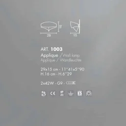 Selene Venezia Moderne Wandleuchten-Selene Scudo Wandleuchter aus lackiertem Stahl in modernem Design