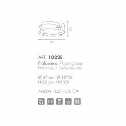 Selene Venezia Design Deckenleuchten-Selene Vultur Deckenlampe aus Stahl made in Italy Ø47 H 25cm