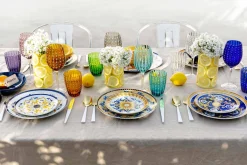 Viadurini Kitchen Teller Set-Service farbige und moderne Gerichte Geschirr Komplettset 18 Stück - Cefalu