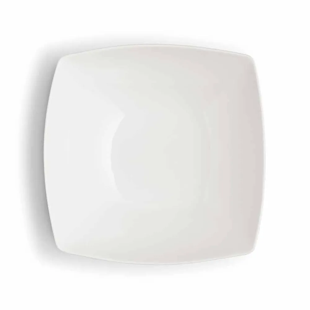 Viadurini Kitchen Geschirr Teller-Serviergeschirr Set 3 Stück Modernes Design aus weißem Porzellan - Malaga