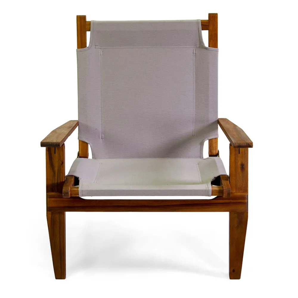 Viadurini in the Garden Holzsessel-Sessel aus Akazienholz und Baumwoll-/Polyester-Mischgewebe - Bottega