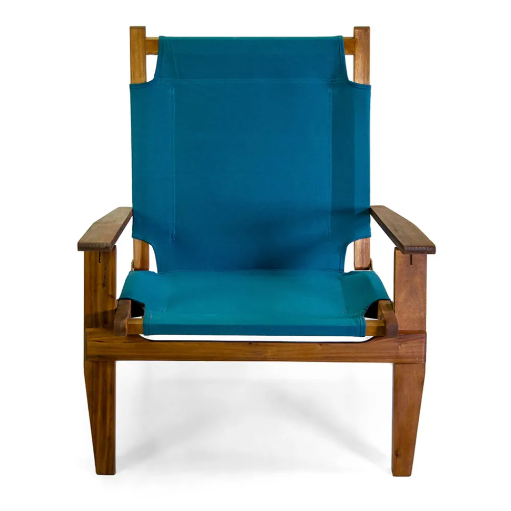 Viadurini in the Garden Holzsessel-Sessel aus Akazienholz und Baumwoll-/Polyester-Mischgewebe - Bottega