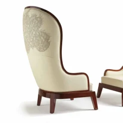 Viadurini Living Klassische Sessel-Sessel aus Leder und Laser Dekoration, made in Italy, Design Eli