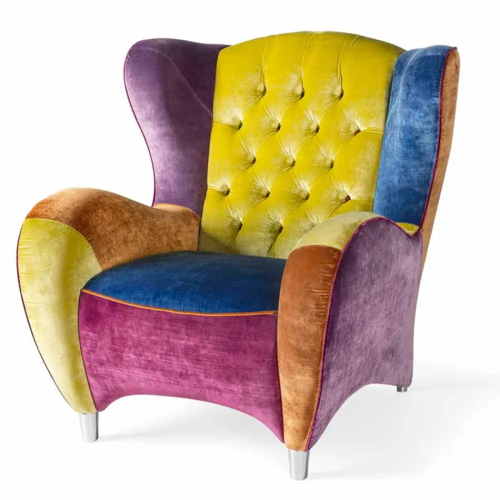 Viadurini Living Klassische Sessel-Sessel aus Samt mit Capitonnè Dekor Schinke