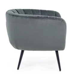 Viadurini Living Skandinavische Sessel-Sessel aus Stahl und grauem oder blauem Samt Skandinavisches Design - Hilary