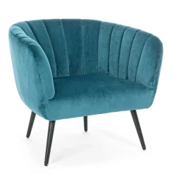 Viadurini Living Skandinavische Sessel-Sessel aus Stahl und grauem oder blauem Samt Skandinavisches Design - Hilary