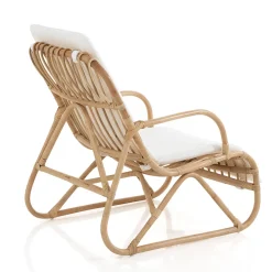 Viadurini in the Garden Sessel Rattan-Sessel für Innen- und Außenbereiche aus Rattan und Baumwollkissen - Jouer