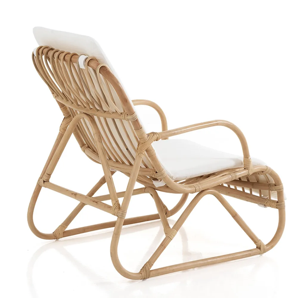 Viadurini in the Garden Sessel Rattan-Sessel für Innen- und Außenbereiche aus Rattan und Baumwollkissen - Jouer