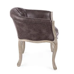 Viadurini Living Klassische Sessel-Sessel im klassischen Design mit Sitz in Holz- und Kunstlederoptik - Katen