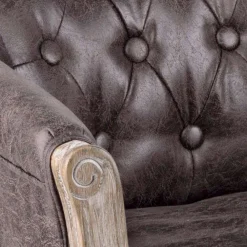 Viadurini Living Klassische Sessel-Sessel im klassischen Design mit Sitz in Holz- und Kunstlederoptik - Katen