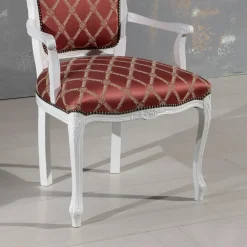 Viadurini Classic Klassische Sessel-Sessel mit Armlehnen und Struktur aus weiß lackiertem Holz, hergestellt in Italien – Cat